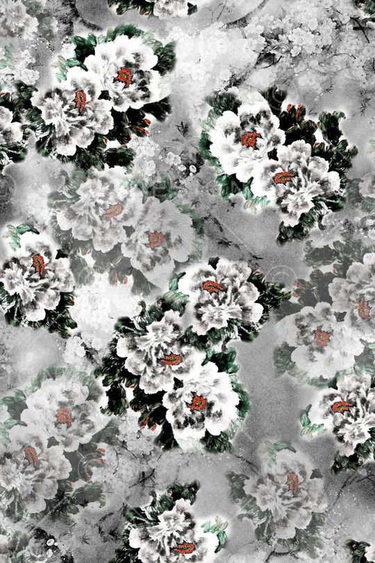 水墨印花华亿平台图片