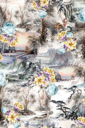 中国风印花华亿平台图片