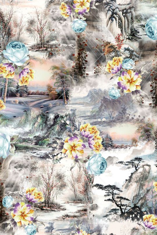 中国风印花华亿平台图片