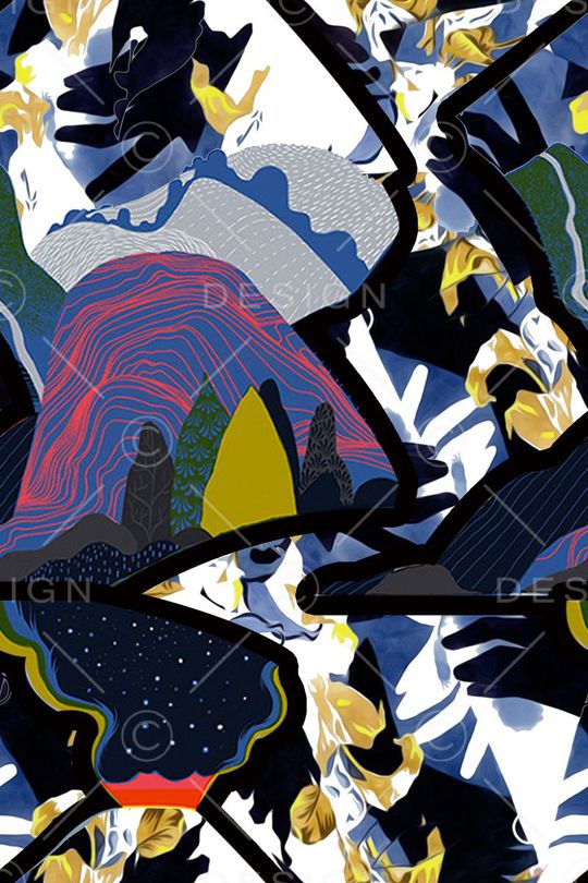 抽象印花华亿平台图片