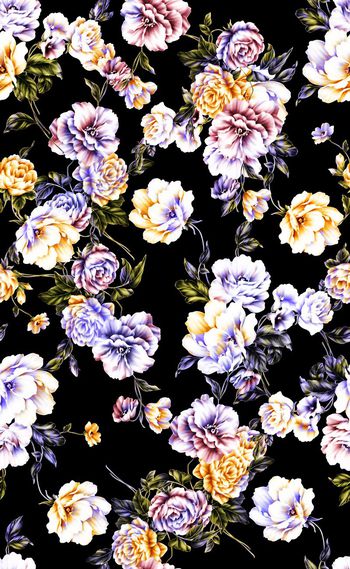 564490-欧美流行时尚彩色花卉