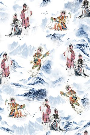 中国风印花华亿平台图片