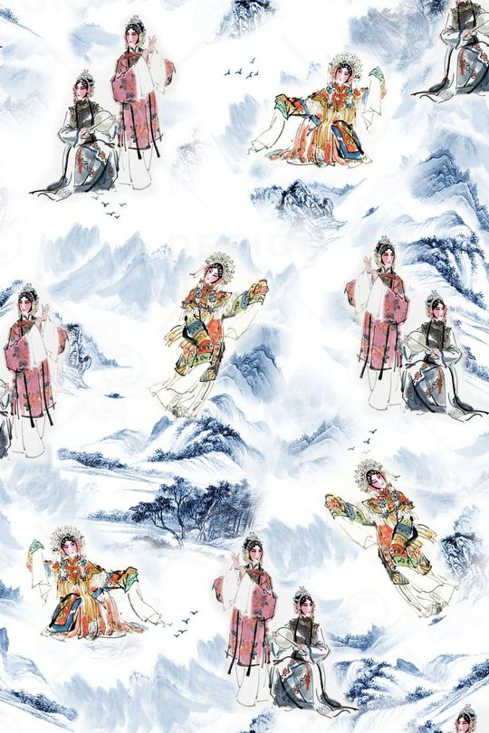 中国风印花华亿平台图片