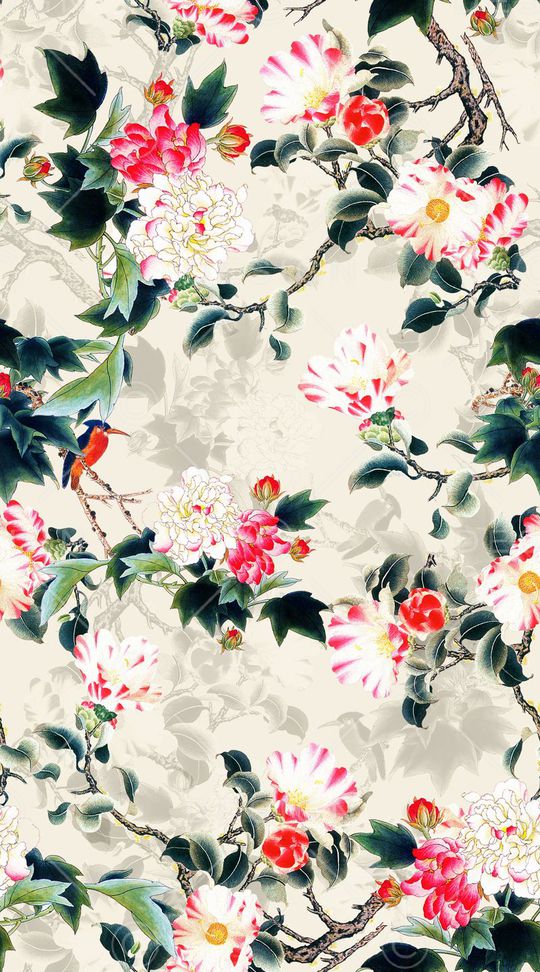 花卉 工笔画印花华亿平台图片