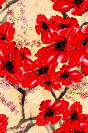 花卉印花华亿平台图片