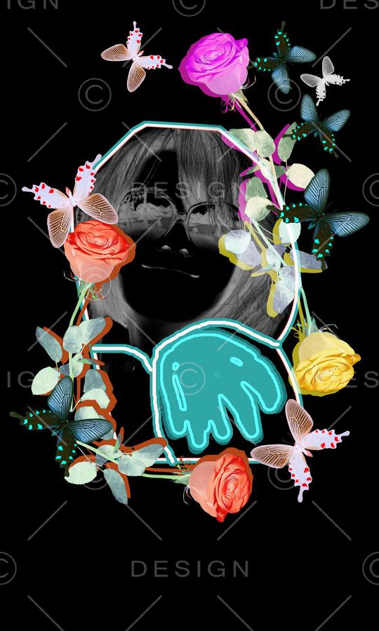 花卉 蝴蝶印花华亿平台图片