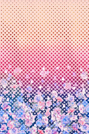 波点 花朵渐变印花华亿平台图片