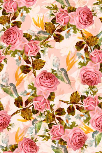 564988-复古 水彩 底纹 花卉 服装 家纺