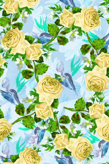 564989-复古 水彩 底纹 花卉 服装 家纺