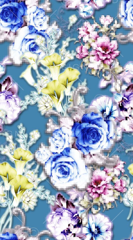 藏青印花华亿平台图片