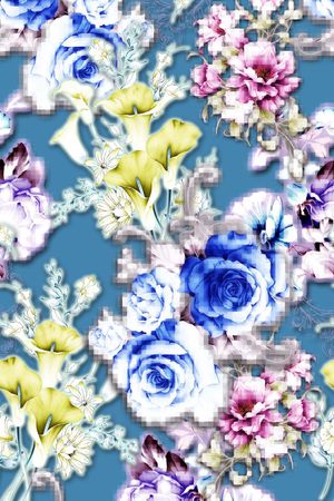 藏青印花华亿平台图片