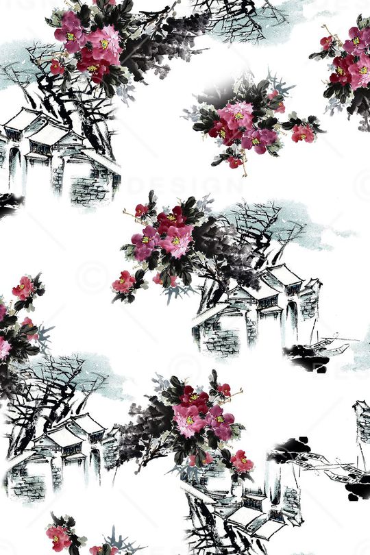 国画绘画印花华亿平台图片