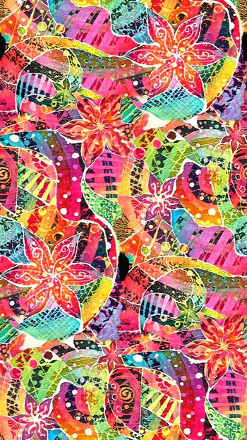 565049-复古 抽象 粉彩 花卉 