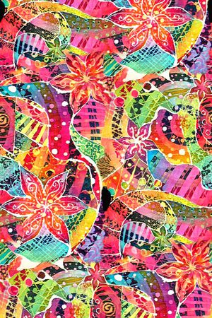 抽象粉彩印花华亿平台图片