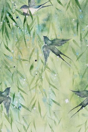 水墨印花华亿平台图片