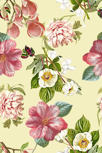 565459-原创时尚手绘花卉满版印花