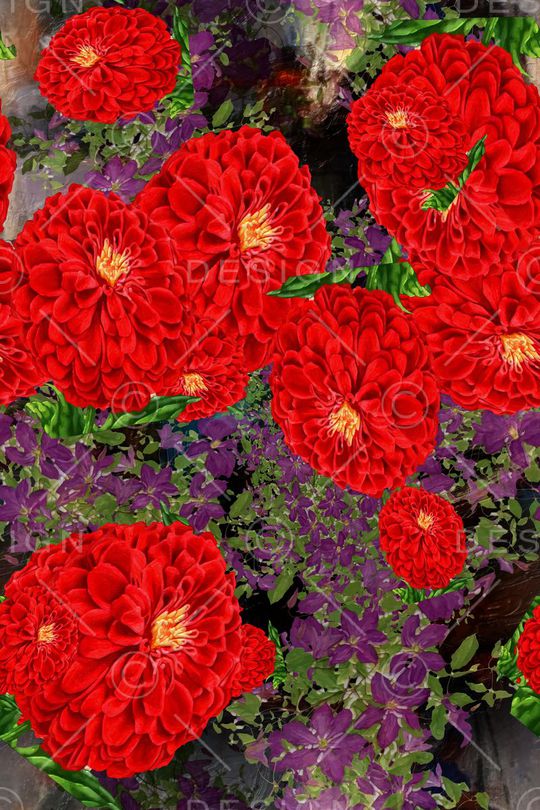 花卉印花华亿平台图片