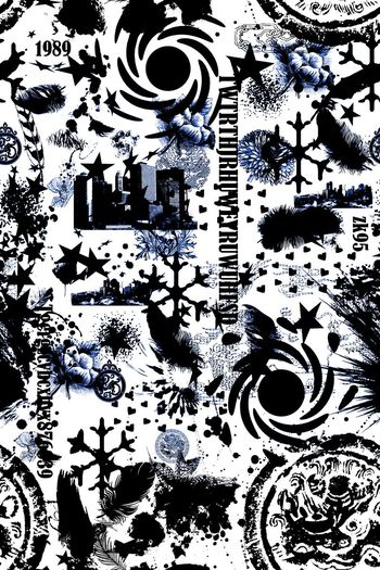 565473-黑白艺术图案字母组合女装衬衣男装文