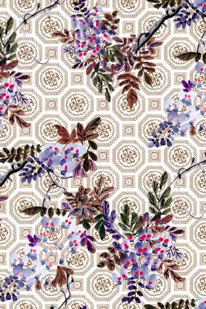 窗格纹印花华亿平台图片