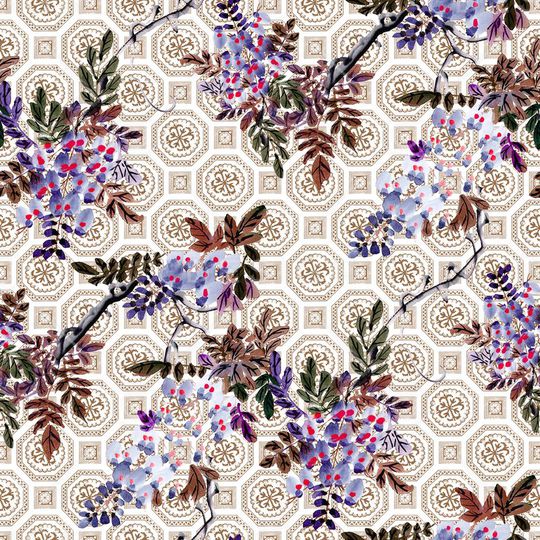 窗格纹印花华亿平台图片