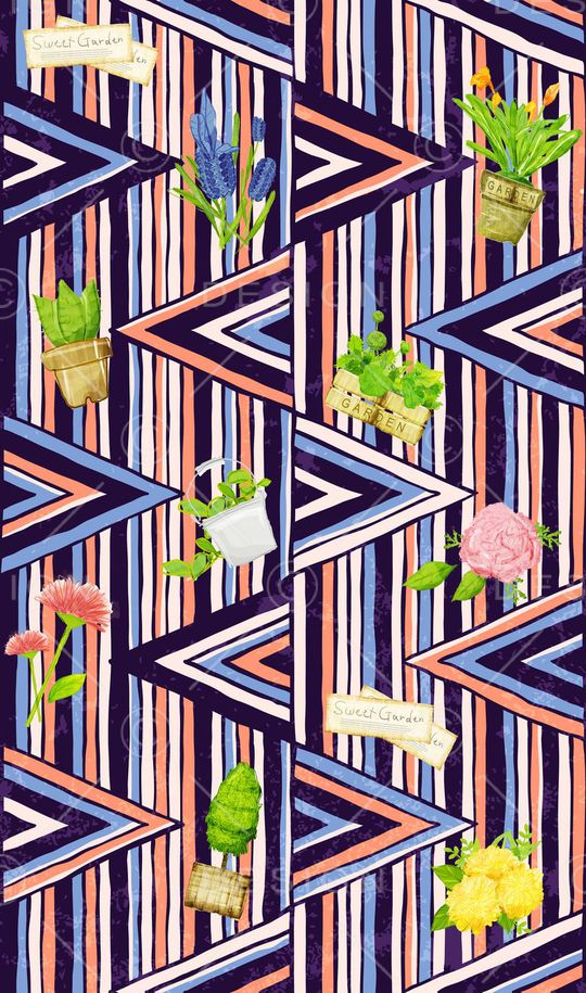 条纹印花华亿平台图片