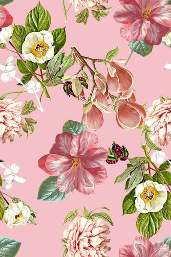 565523-原创时尚手绘花卉满版印花