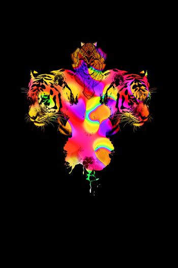 565542-老虎双头迷彩色潮流时尚休闲