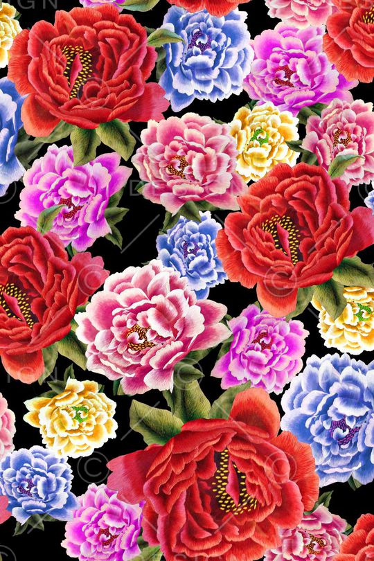 花卉印花华亿平台图片