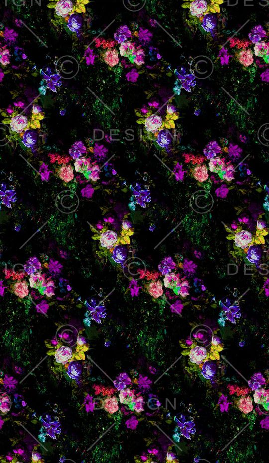 彩色花卉印花华亿平台图片