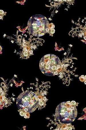 现代古典印花华亿平台图片