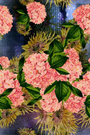 花卉风景印花华亿平台图片