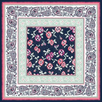 565798-围巾　手绘　花　佩斯利