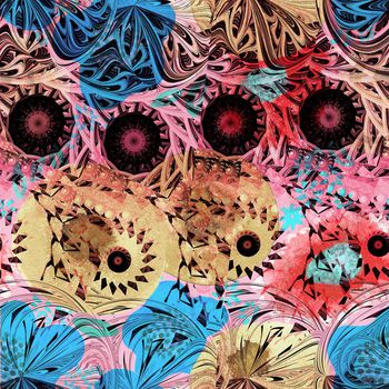 565957-时尚潮流 抽象 花卉 华亿平台