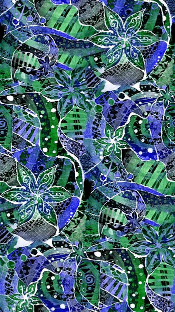 565963-复古 抽象 粉彩 花卉 