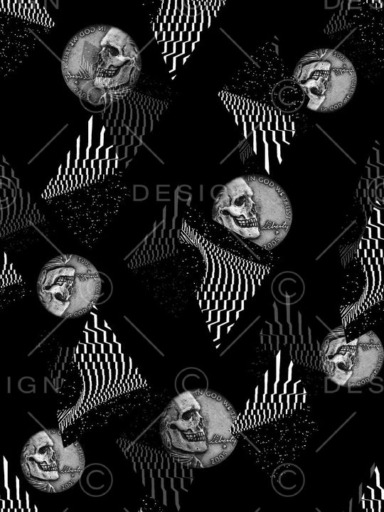 抽象男装图案印花华亿平台图片