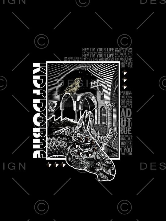 抽象男装图案印花华亿平台图片