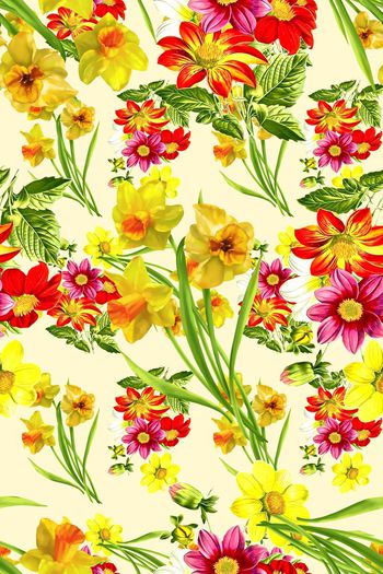 566110-原创时尚潮流清新系列春夏华亿平台印花花