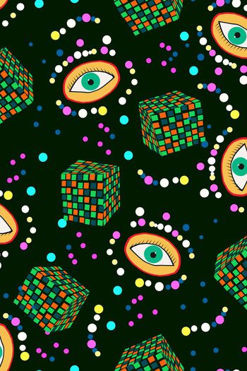 566178-时尚几何魔方眼睛女装童装花