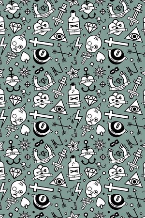 抽象男装图案印花华亿平台图片