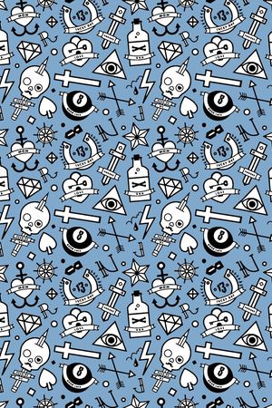 抽象男装图案印花华亿平台图片