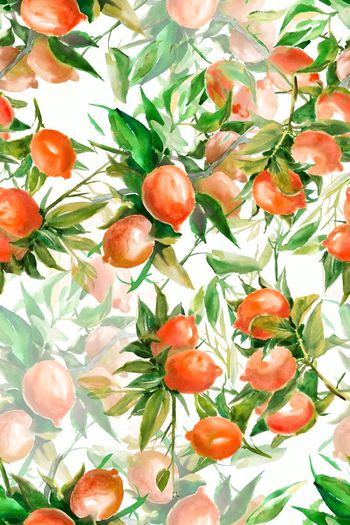 566275-时尚潮流手绘水彩水果女装花