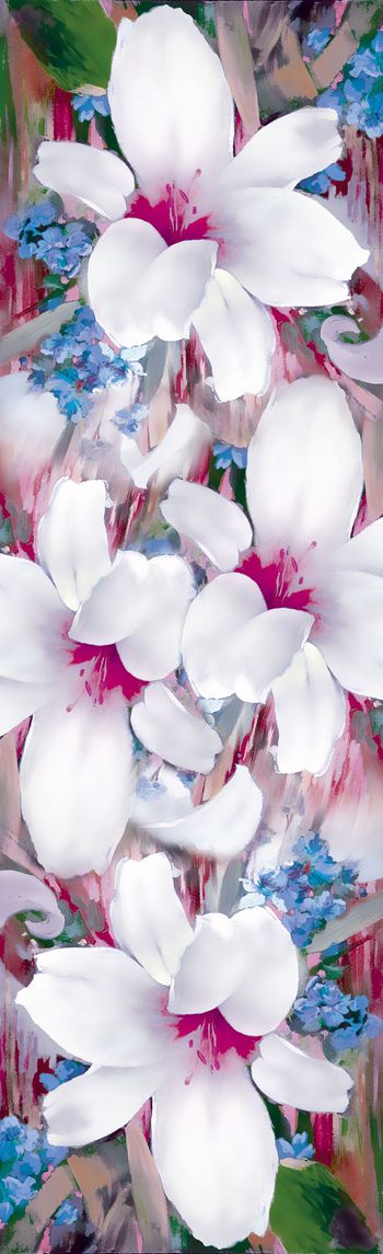 566351-手绘油画百合花卉经典围巾华亿平台