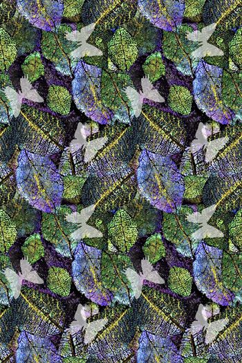 566441-抽象树叶纹理女装图案