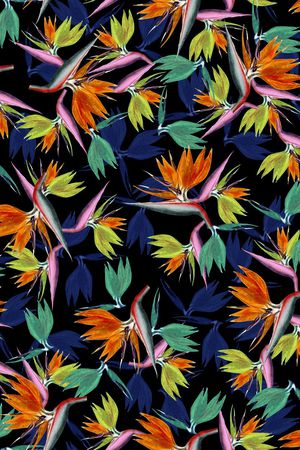 天堂鸟花印花华亿平台图片