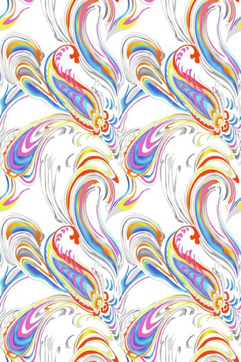 566529-手绘旋涡纹炫彩佩斯利