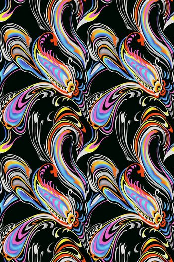 566530-手绘旋涡纹炫彩佩斯利