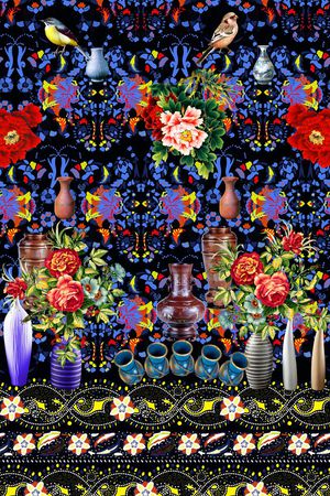 花卉印花华亿平台图片