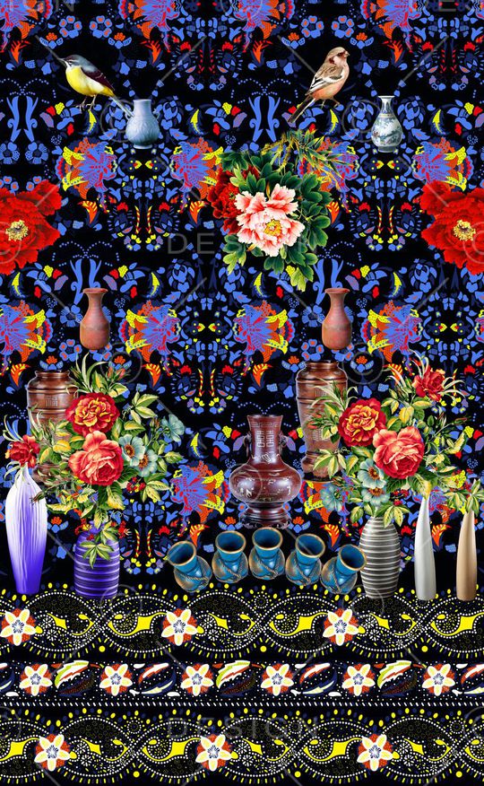 花卉印花华亿平台图片