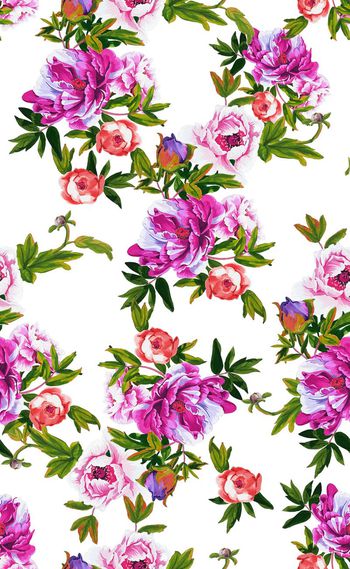 566567-欧美流行时尚手绘时尚花卉