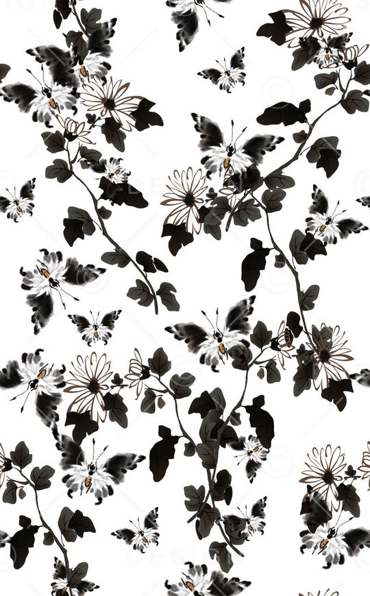 水墨画印花华亿平台图片